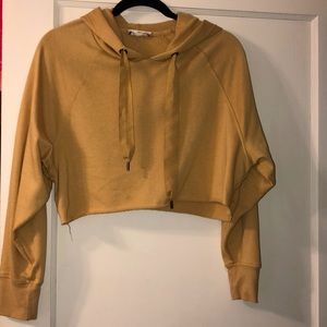 Yellow cropped hoodie